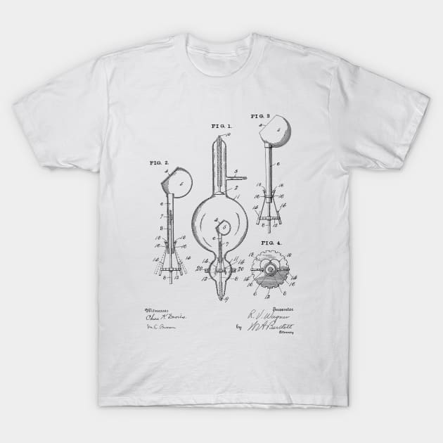 Vacuum Tube Vintage Patent Hand Drawing T-Shirt by TheYoungDesigns